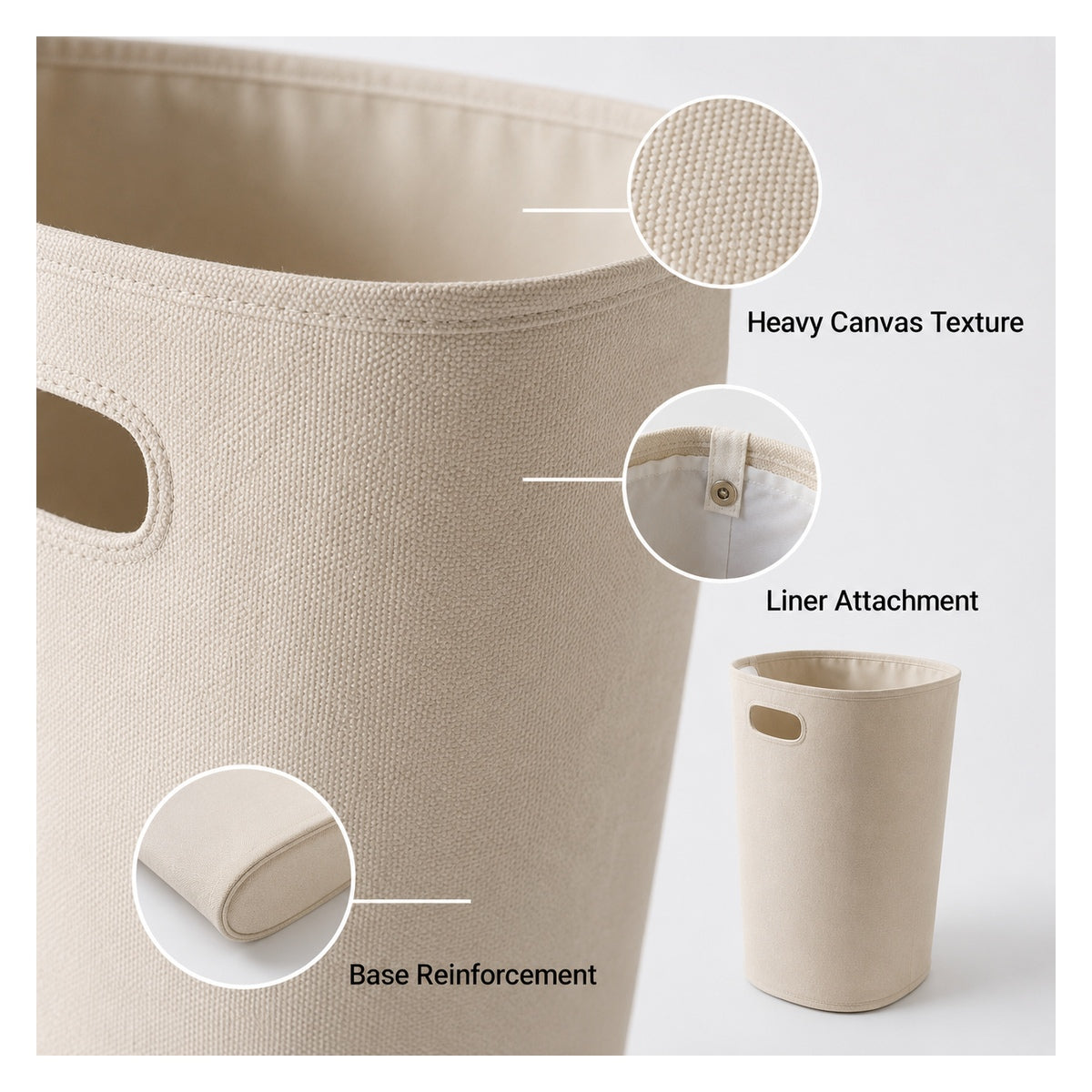 Tapered Canvas Laundry Hamper